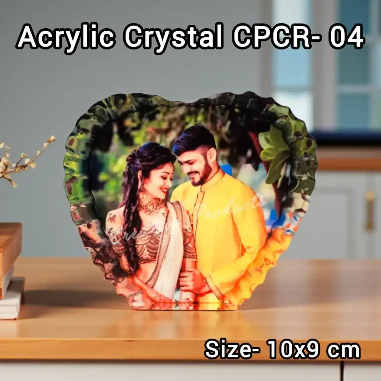 Acrylic tabletop crystal heart shape